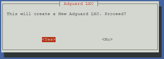 AdGuard LXC 作成確認